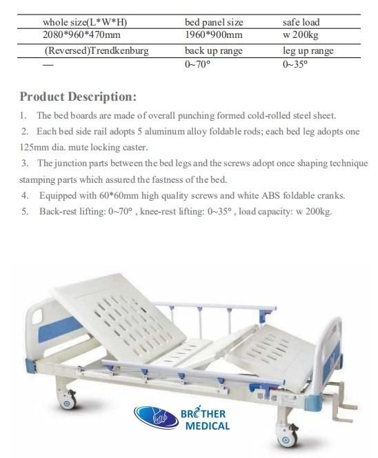 Punching Bed Board Double Cranks Hospital Bed