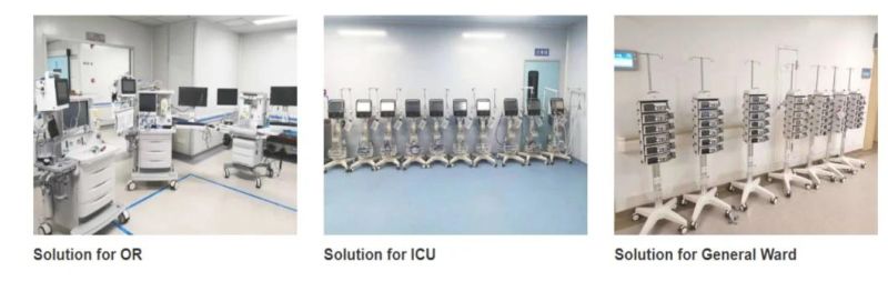 Custom Hospital Telemedicine Computer/Laptop/Tablet/Ultrasound/ECG/Ventilator/Patient Monitor/Syringe Pump/Infusion Pump Mobile Medical Trolley/Roll Stand/Carts