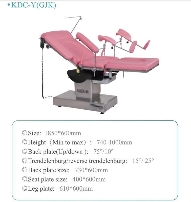 Hospital Electric Gynecology Examination Couch Medical Obstetric Surgical Table Bed Leg Holder Price