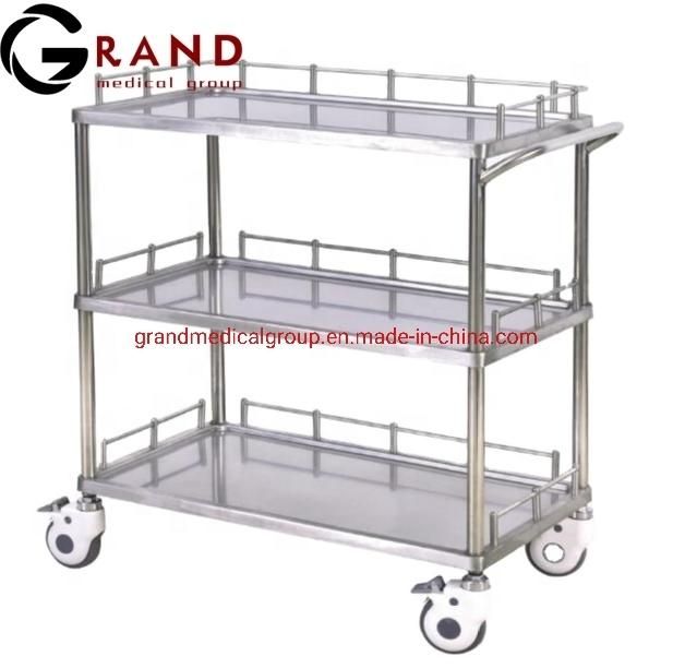 Stainless Steel Hospital Medical Instrument Trolley