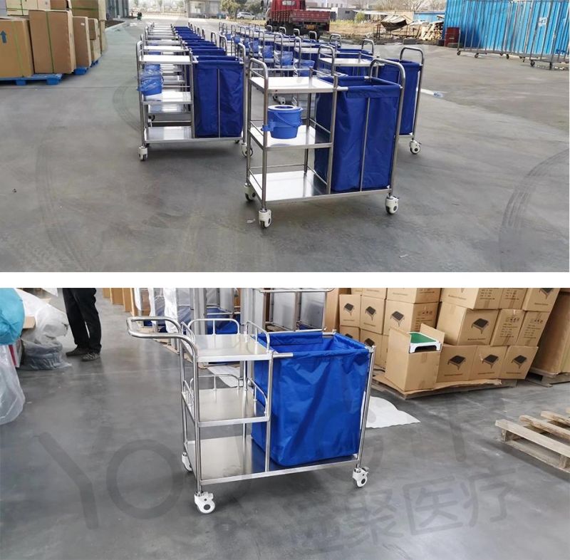 Chinese Manufacturer SS304 Medical Garbage Trolley Nursing Trolley Medical Trolley