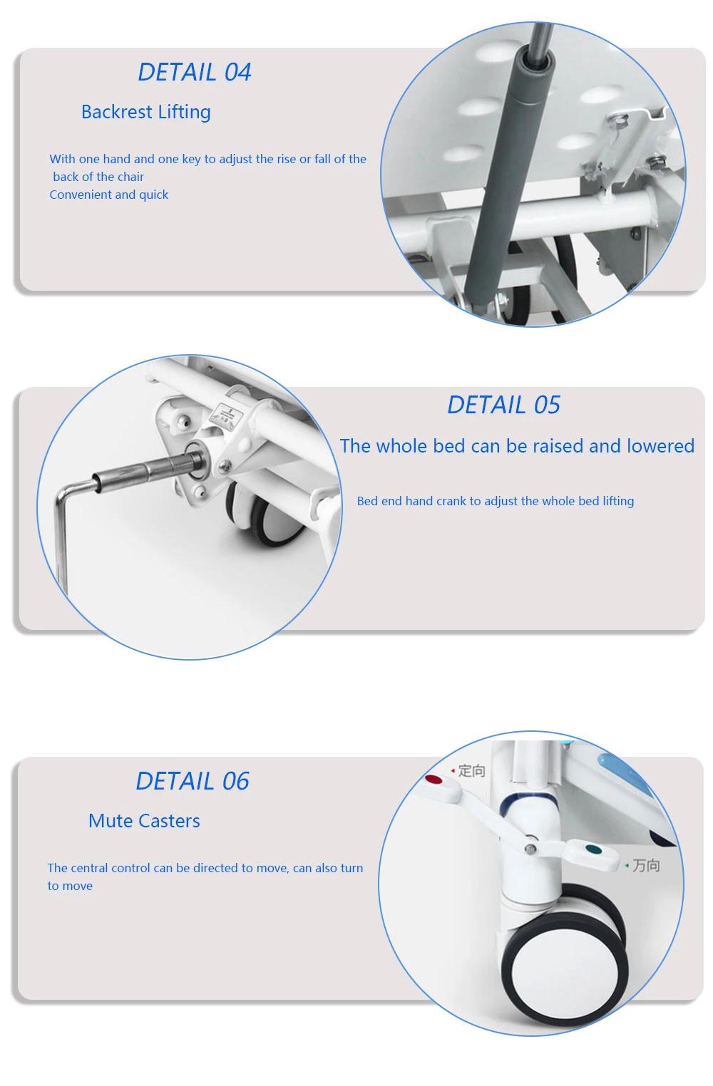 Hospital Furniture Hydraulic Emergency Transfer Trolley