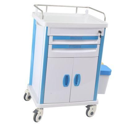 Medical Hospital Furniture ABS Emergency Medical Trolley for Hospital Usage Medicine Trolley Cart