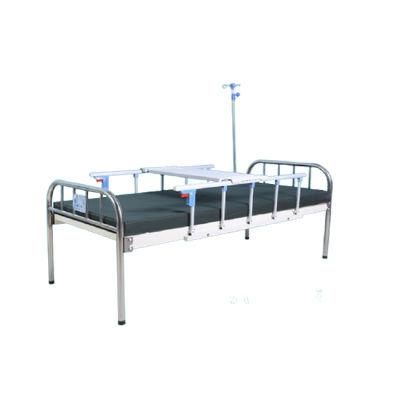 Stainless Steel Material Head Board Flat Medical Clinic Bed