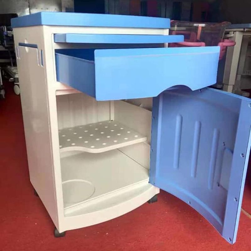 Wholesale Cheap ABS Bedside Cabinet Medical Cabinet Hospital Bed Table with Drawer Medical Cabinet