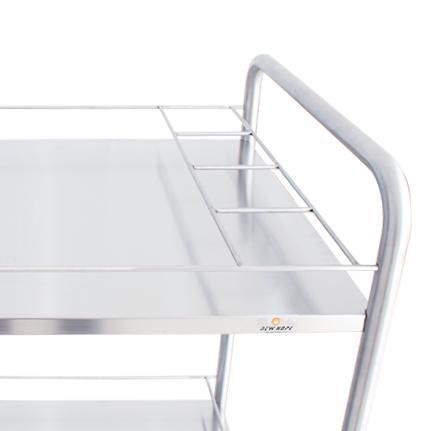 HS6153b China Stainless Steel Double Shelf Medical Instrument Cart Trolley Manufacture