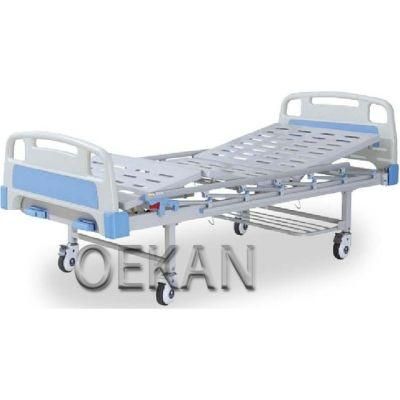 High-Quality 2 Crank Hospital ABS Emergency Patient Adjustable Bed Medical Transfer Manual Bed