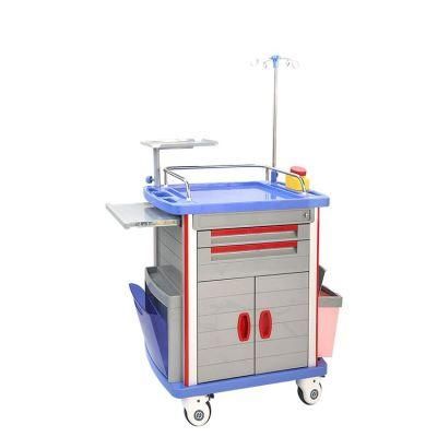 Emergency Trolley Hospital ABS Emergency Crash Cart with Drawers