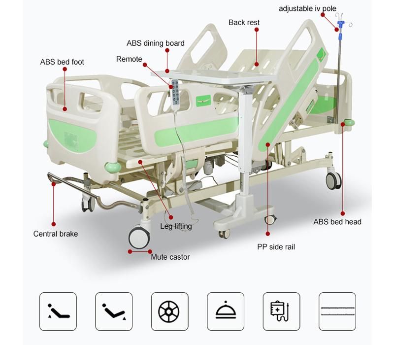 Medica Electric 5 Function Hospital Bed with ABS Side Rail