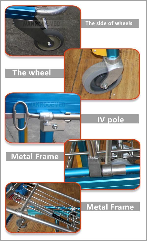Ea-3A3 Hospital Aluminum Alloy Folding Patient Transfer Manual Ambulance Emergency Cot