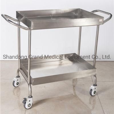 Hospital Instrument Utility Cart Stainless Steel Delivery Nursing Trolley