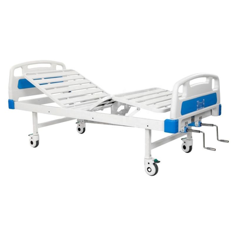 Hopsital Equipment ABS Hanging Head Strip Style Double Shake Bed Manual Clinic Patient Bed Two Functions Hospital Beds