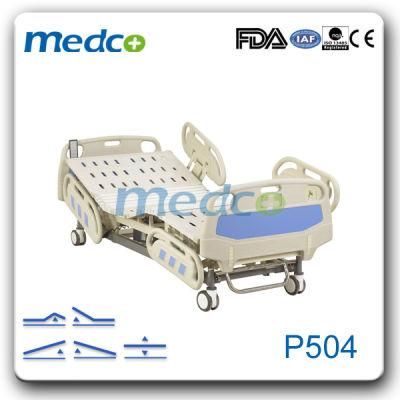 Hot Sell Medical Equipment Three Functions Electric Hospital Bed with Castors