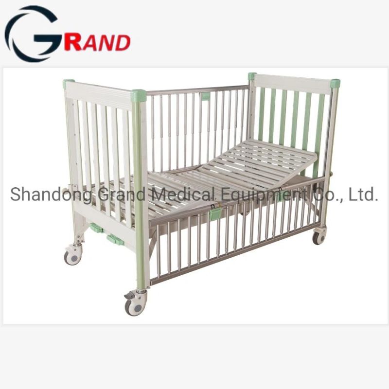 Hospital Equipment Best Quality Cheap Price CE FDA Economic Medical Children Two Crank Stainless Steel Hospital Bed Patient Bed Medical Supply