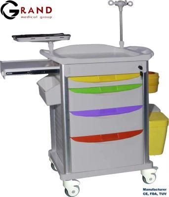 Medical Emergency Trolley Hospital Furniture Medical Anesthesia Cart for Medical Equipment Hospital Furniture