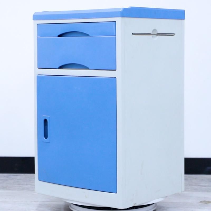 Durable blue ABS Plastic Bedside Table for Clinic and Hospital