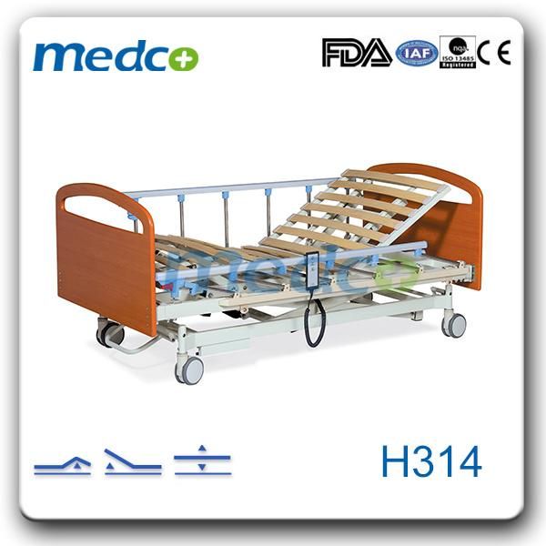 Height Adjustable Wood Board Home Care Bed