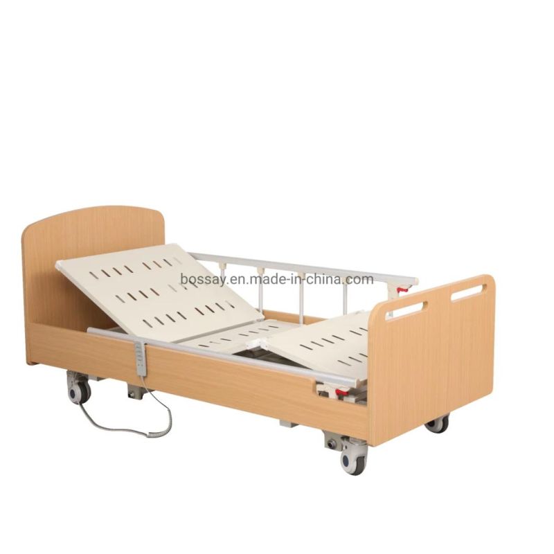 Hospital Furniture Two Function Electric Nursing Homecare Wooden Medical Bed
