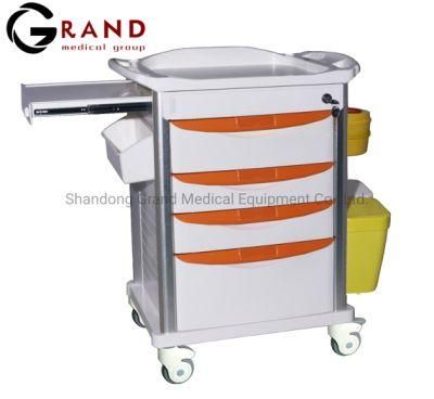 Buy China Modern Design Mobile Medical Trolley in Stock Medical Emergency Hospital Cart ABS Material with Casters Hospital Furniture