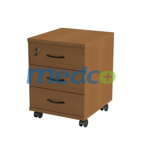 Hospital Bed Wooden Bedside Cabinet with Three Drawers