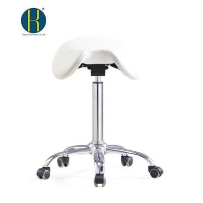 Ergonomic Saddle Stool Chair with Wheels for Dental Office Massage Clinic SPA Salon Cutting (Black Or white)