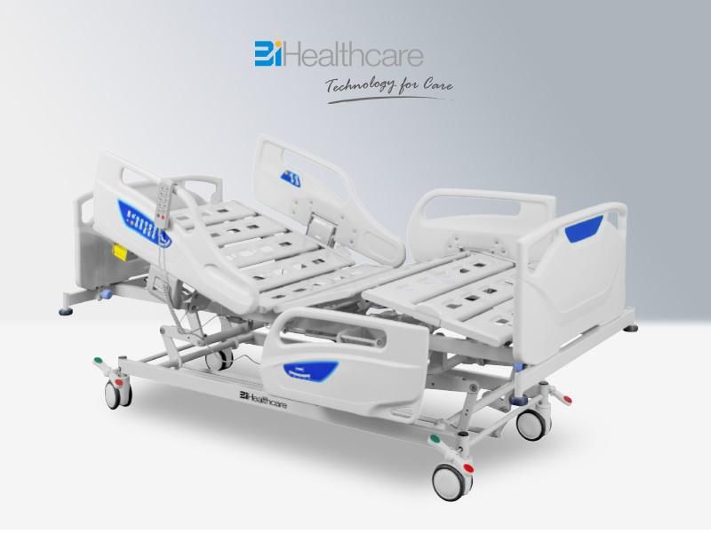 Luxury Metal Multifunction Medical Furniture Adjustable Electric ICU Hospital Bed with Casters