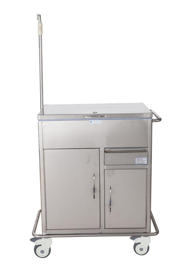 Stainless Steel Medical Emergency Cart Hopsital Anesthesia Half Closed Trolley