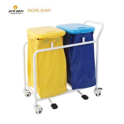 HS6135A Newhope Metal Hospital Medical Cleaning Dressing Dirty Clothes Bag Trolley Manufacture