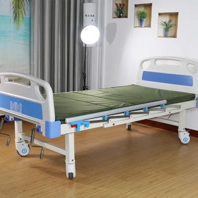 CE and ISO Manufacturer ABS 2-Function Adjustable Manual Hospital Clinic Patient Bed