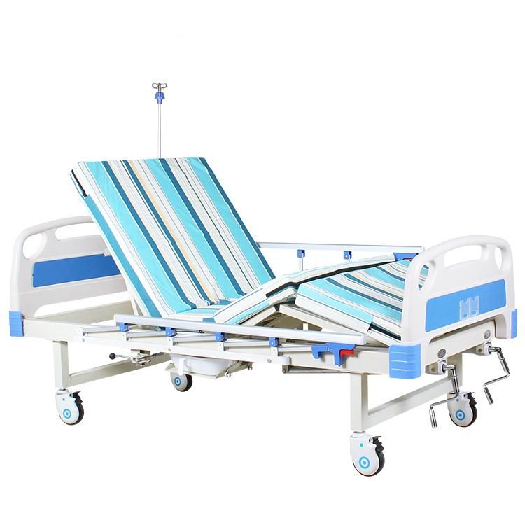 Hospital Furniture 2 Crank Folding Manual 2 Functions Hospital Bed