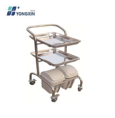 Sm-017 Stainless Steel Medical Treatment Trolley for Hospital