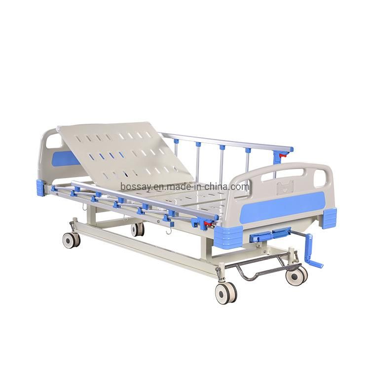 Patient Hospital Furniture Manufacturer Three Crank ABS Manual Medical Bed