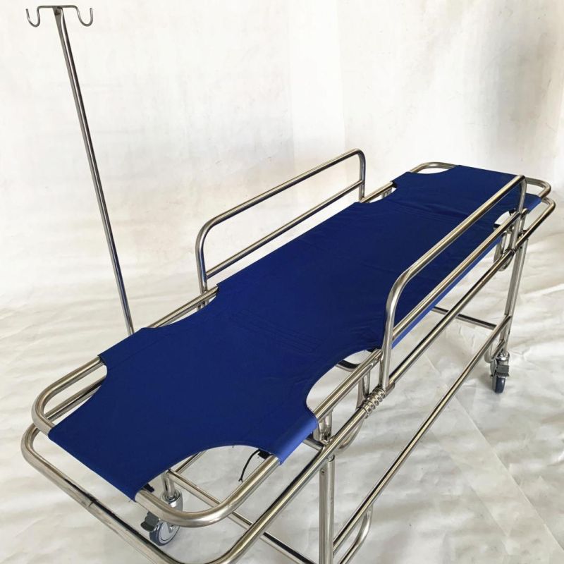 Hospital Patient Trolley Stainless Steel Foldable Emergency Stretcher (RC-B3)