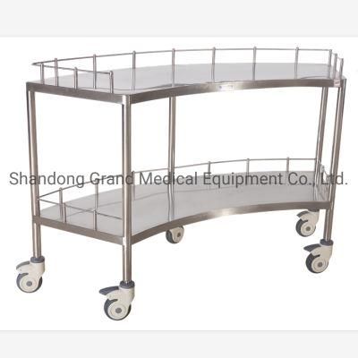 Hospital Furniture Medical Supply Cart Stainless Steel Sector Instrument Trolley