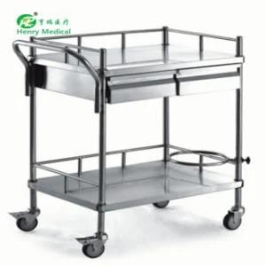 Medical Instrument Trolley Medicine Cart with Two Drawers (HR-745A)