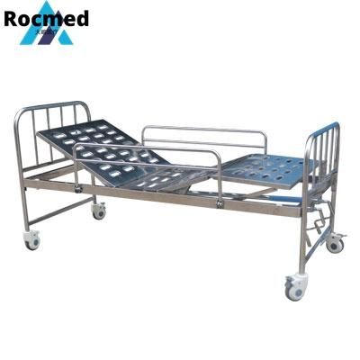 Hospital Equipment Stainless Steel Medical Bed with Two-Function