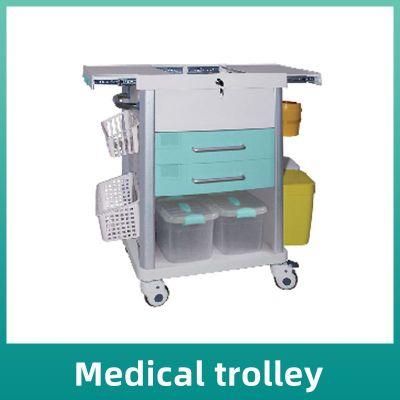 Cheap Price ABS Plastic Medical Anesthesia Emergency Trolley Clinical Medicine Treatment Cart