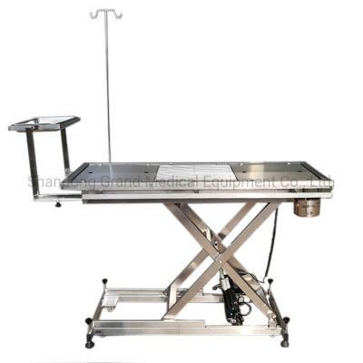 Factory Price Electric Veterinary Equipment 304 Stainless Steel Pet Operating Table with a Foldable Desktop