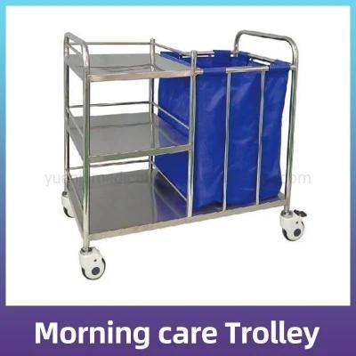 Chinese Manufacturer SS304 Medical Garbage Trolley Nursing Trolley Medical Trolley