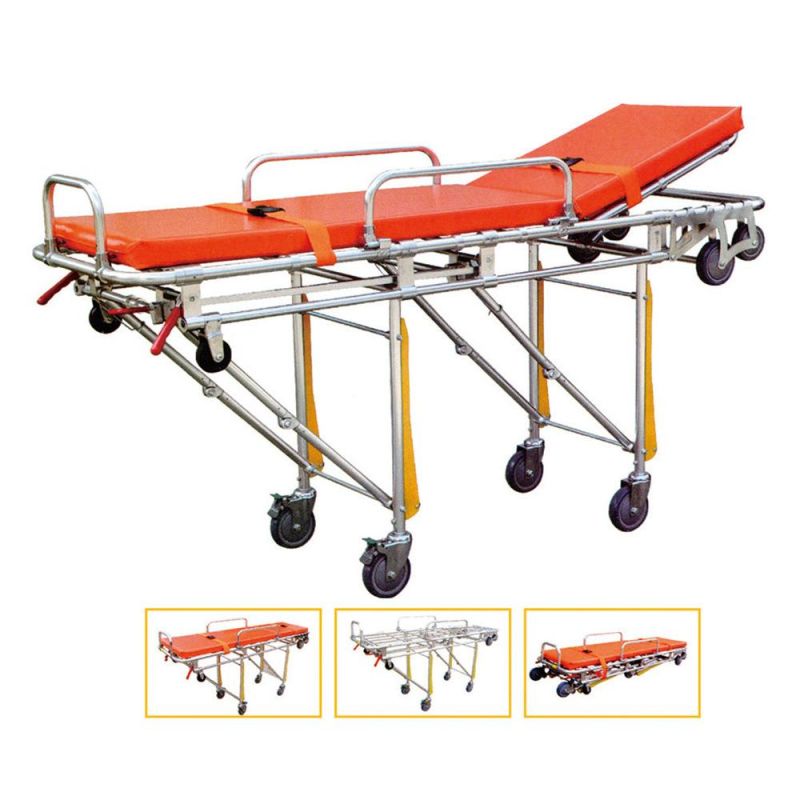 Patient Ambulance Folding Emergency Stretcher Trolley for Sale with Wheels