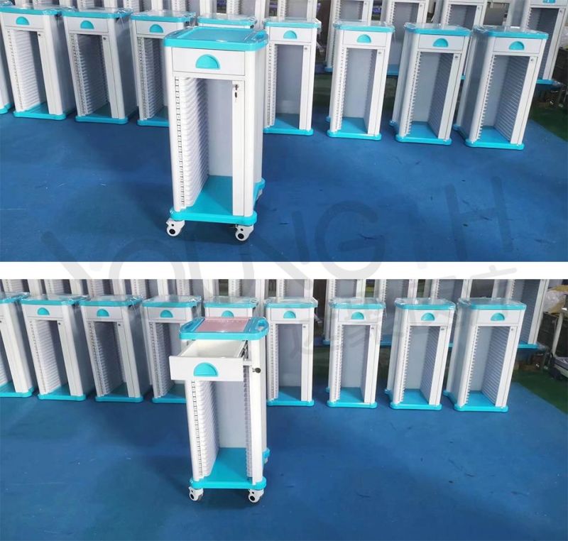 Medication Carts for Hospitals with Case History Cart Medical Records Trolley