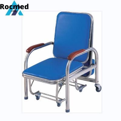 Hospital Room Furniture Metal Adjustable Foldable Medical Accompany Sleeping Bed