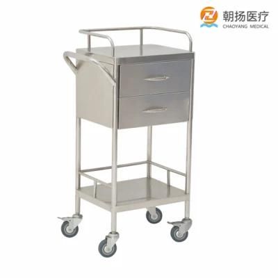 Smooth Handmade Welding Stainless Steel Medical Trolley Cy-D402b