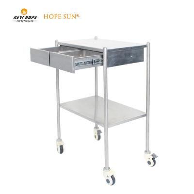 HS6147 Hospital Furniture Stainless Steel Drawer Dressing Trolley Treatment Trolley Nursing Cart