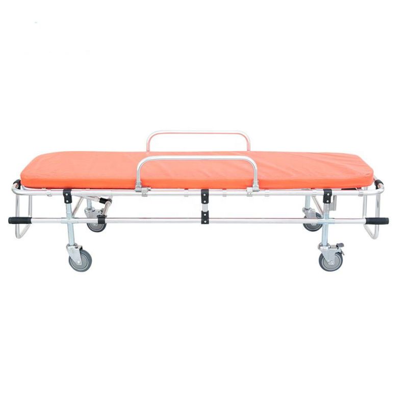 Emergency Folding Patient Transfer Stretcher, Trolley Aluminum Collapsible Ambulance Stretcher (RC-A6)