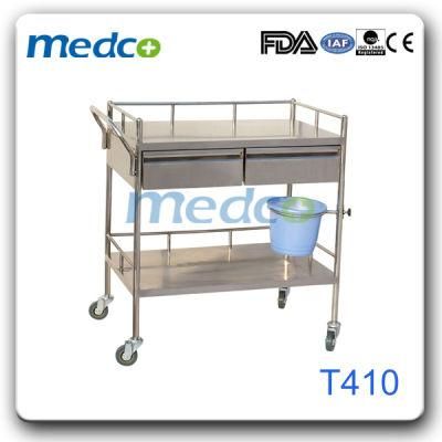 Hospital Stainless Steel Emergency Crash Cart Treatment Trolley for Patient