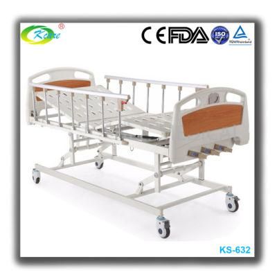 China Factory Price Hospitals Equipment Three Function Manual Hospital Bed