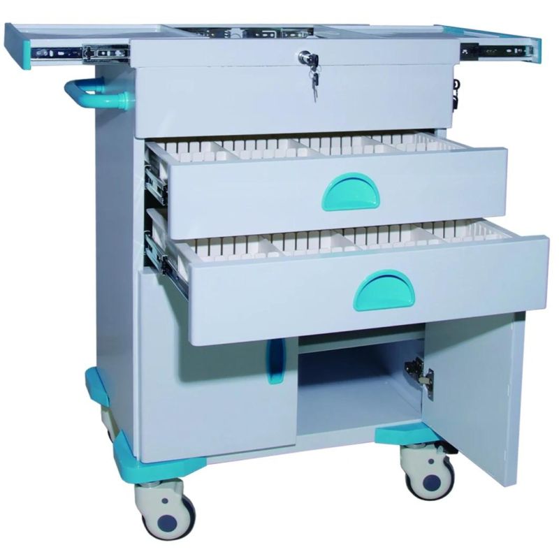 Mn-Ec014 China Manufacture Hospital Use Stainless Steel Nursing Trolley