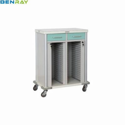 Medical Emergency Crash Cart Steel Patient Record Trolley