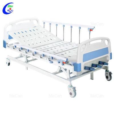 Hospital Furniture Folding Metal 3 Crank Manual Hospital Bed